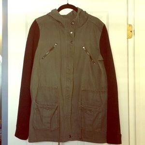 Hot Topic Olive Anorak hooded Jacket